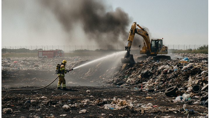 Fire breaks out at Marathounta landfill site in Paphos