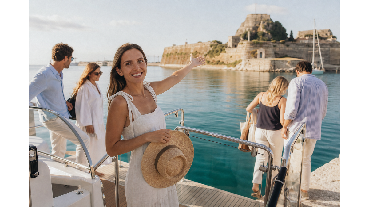 Anna Vissi encounters Agia Fanfara band in Kefalonia