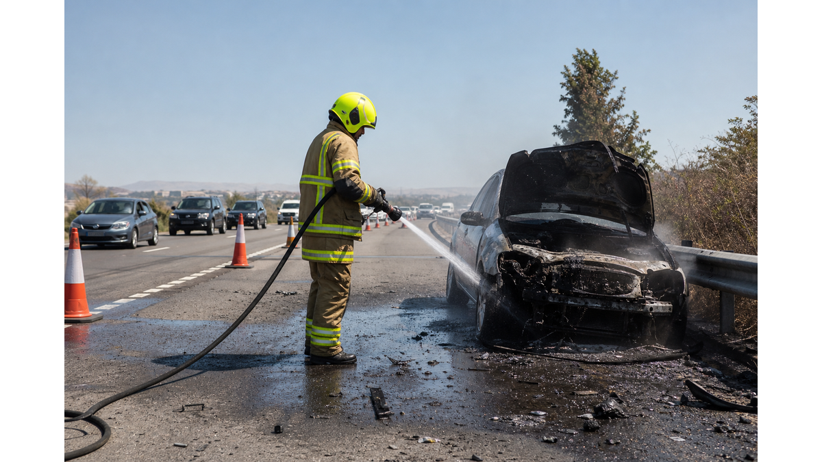 Car fire reported in Larnaca