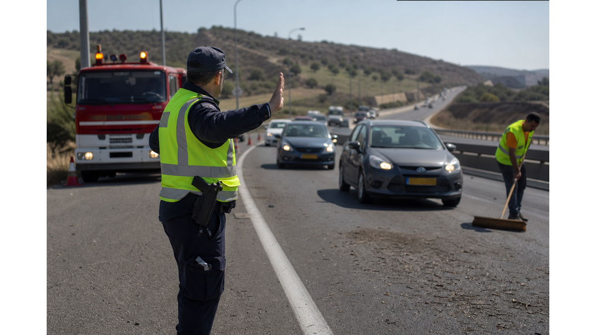 Road accident on Nicosia-Limassol motorway leads to temporary lane closure