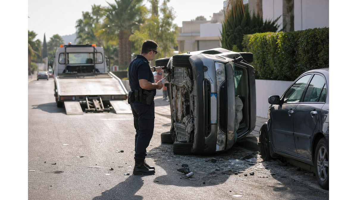 Driver flees scene after crashing and overturning car in Lakatamia