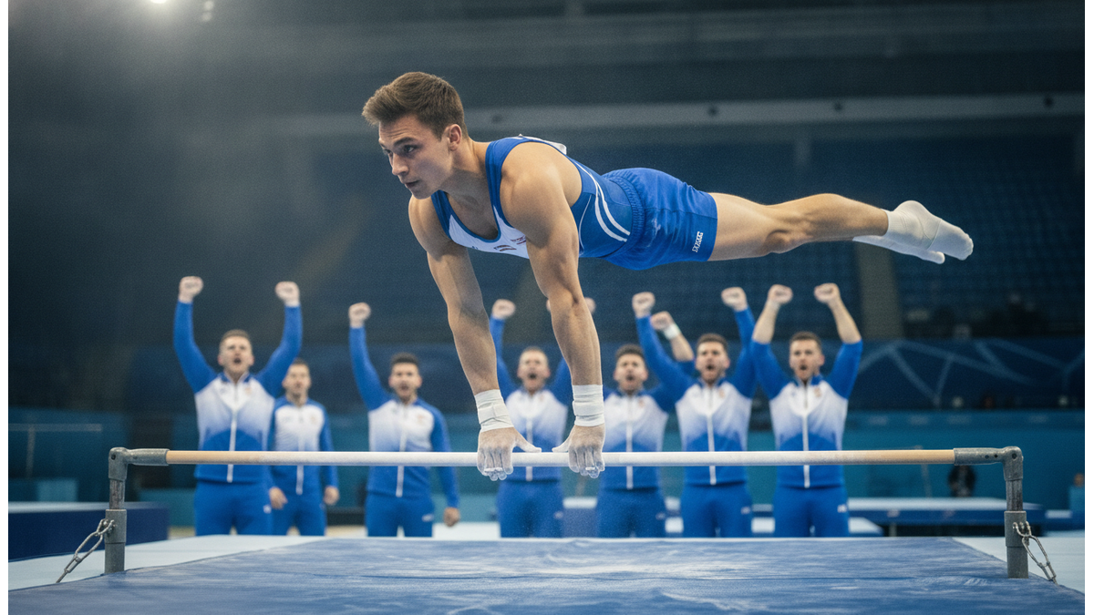 Мариос Георгиу завоевал серебряную медаль на чемпионате Европы по спортивной гимнастике
