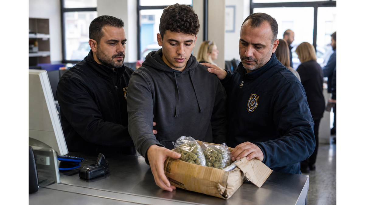 20-year-old arrested in Nicosia for smuggling two kilograms of cannabis