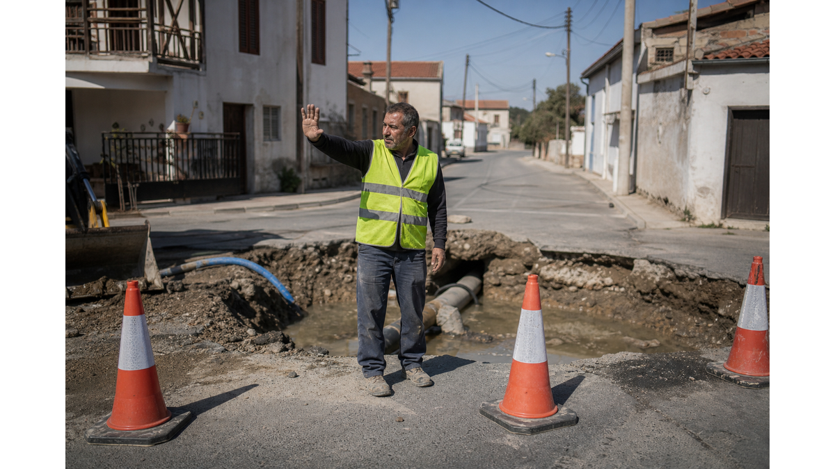 Water infrastructure repairs cause road closures and supply disruptions in Nicosia district