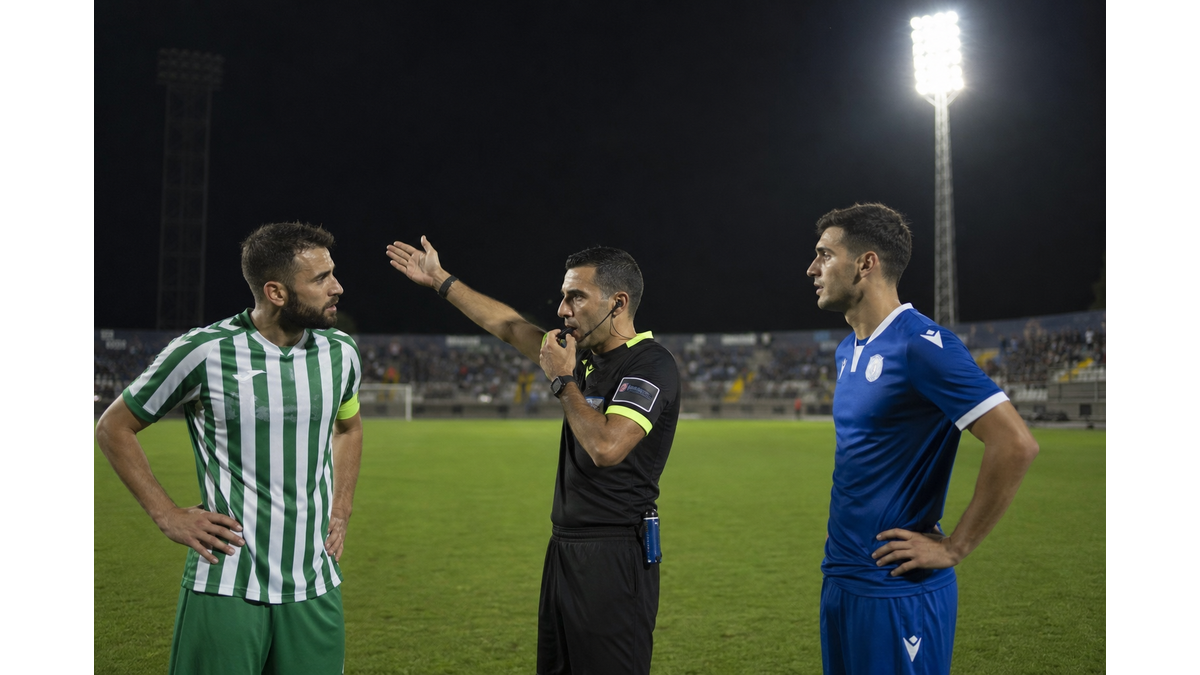 Match between Omonia 29M and Karmiotissa briefly interrupted due to stadium lighting failure