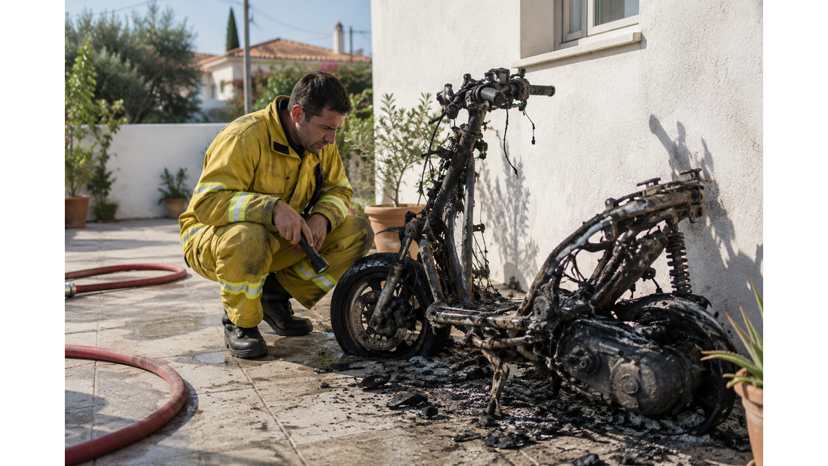 Arson incident damages motorcycle in Kiti