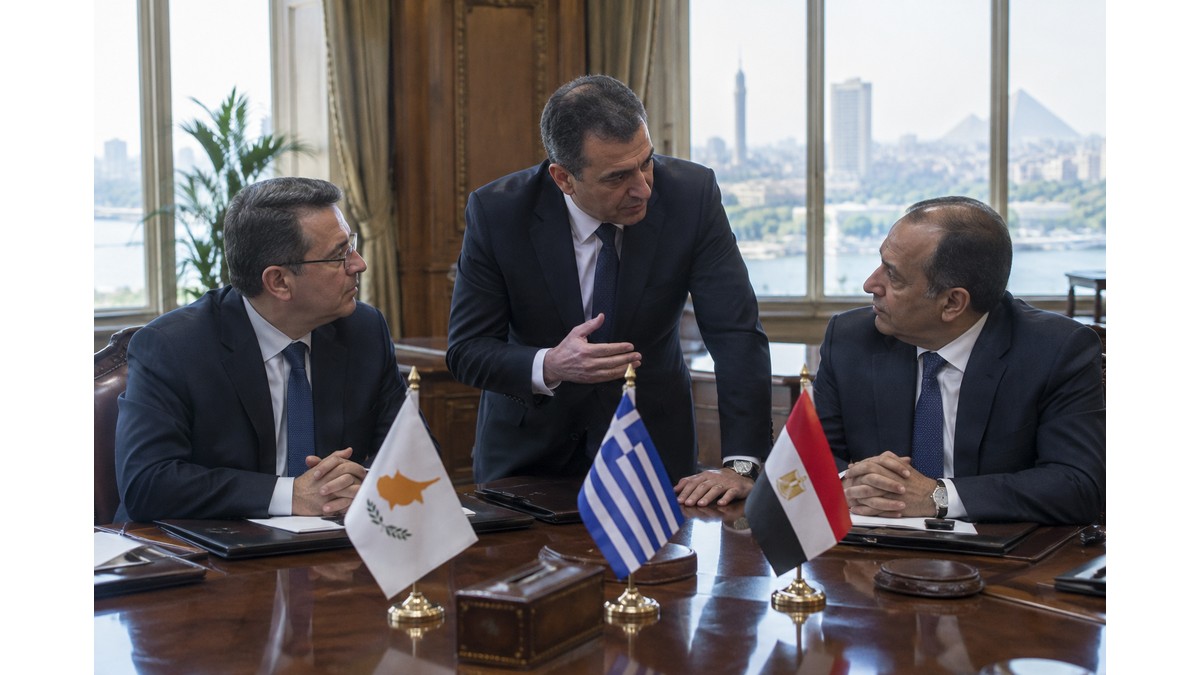 Defense ministers of Cyprus, Greece and Egypt meet in Cairo for trilateral talks