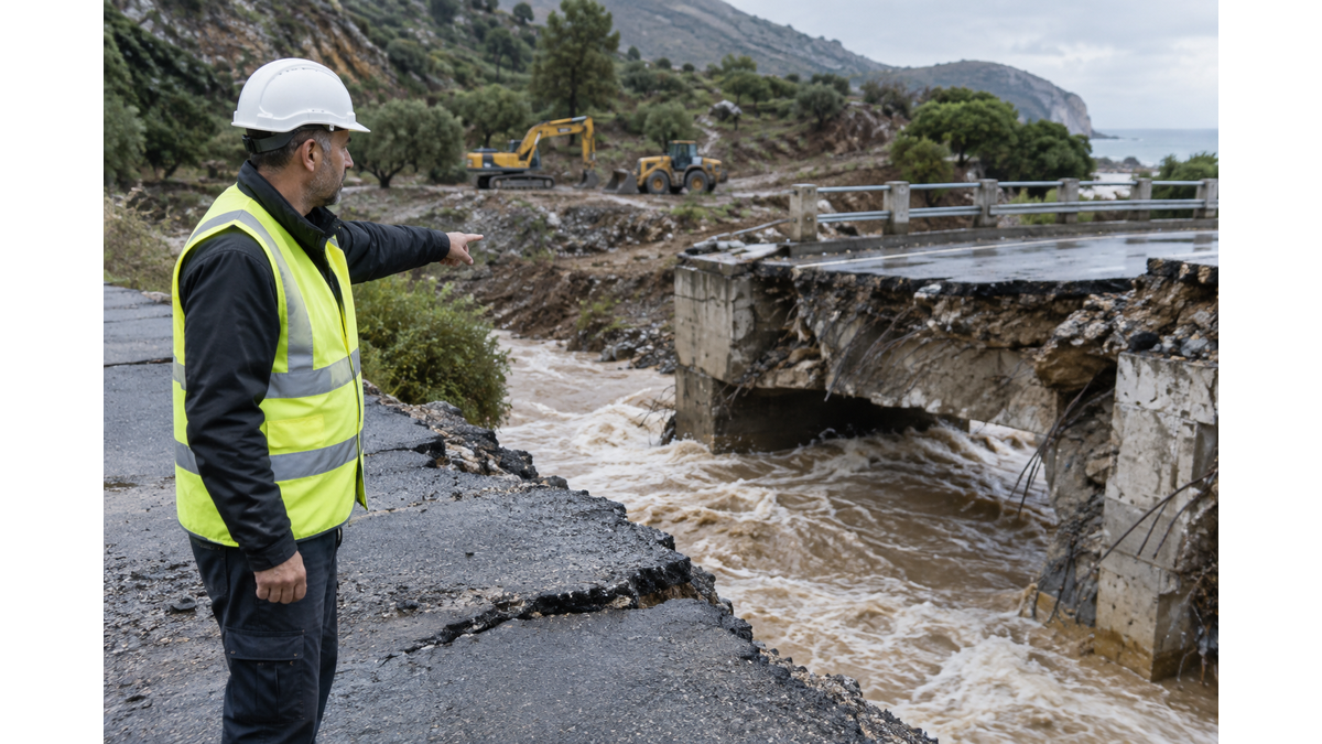 Severe weather conditions cause widespread flooding in Crete