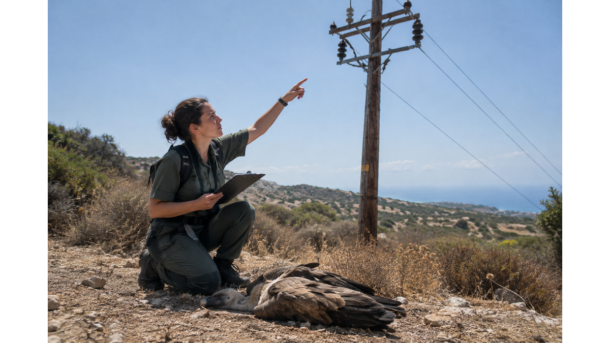 Endangered vultures killed by power lines in Korfi