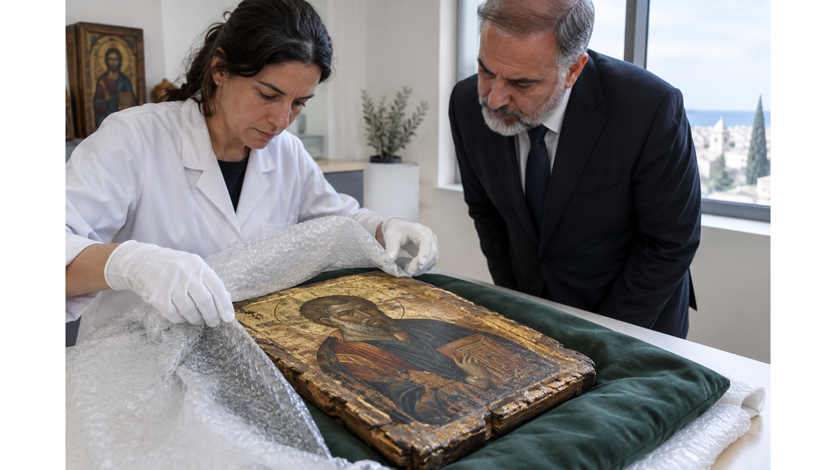 Two 14th-century Byzantine icons repatriated to Cyprus
