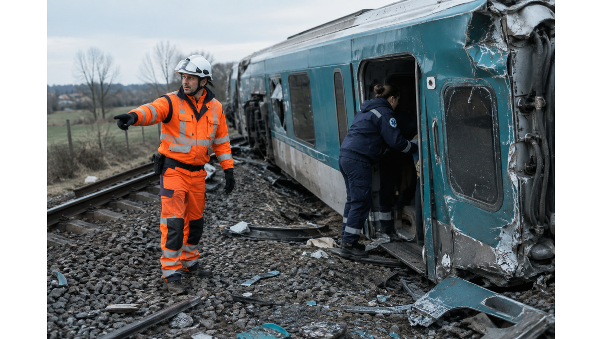 Столкновение автобуса и поезда у входа в туннель под Ла-Маншем во Франции