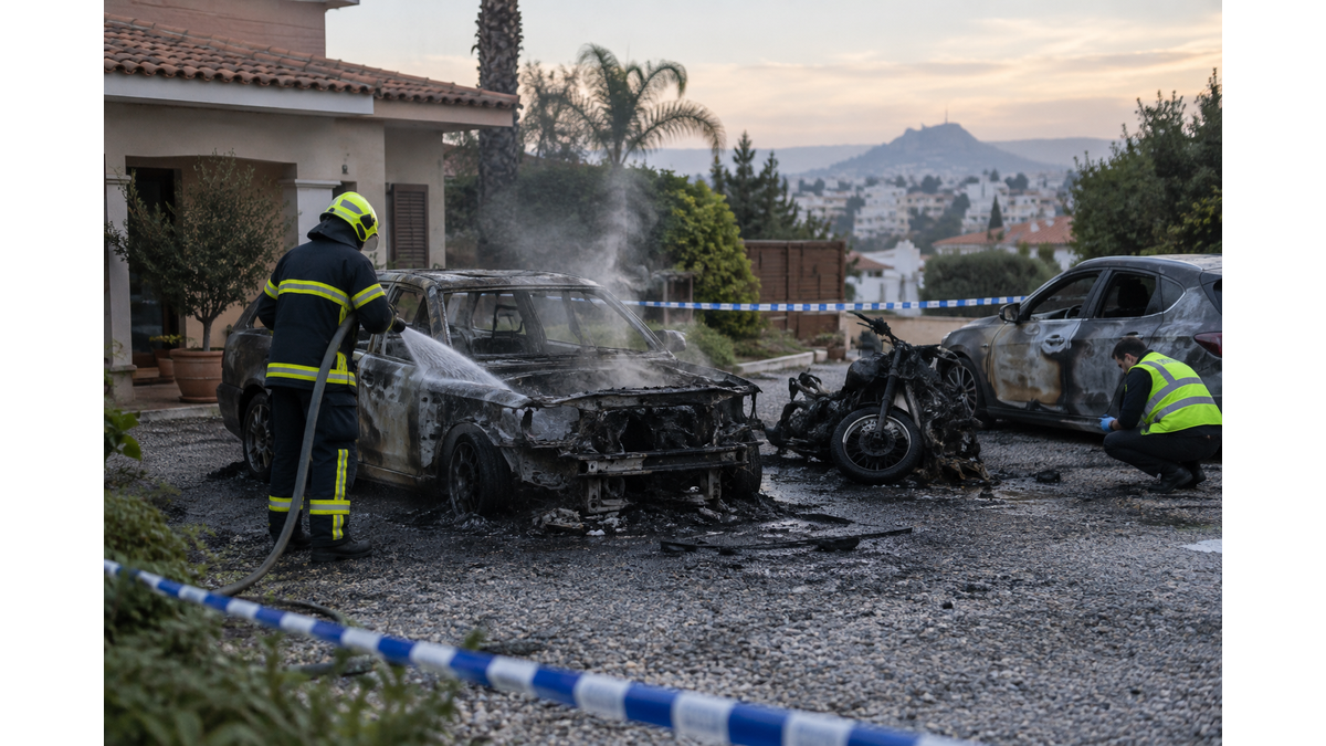 Car destroyed by fire in Nicosia residence