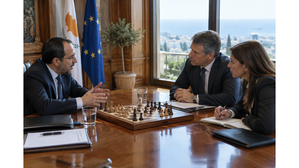 FIDE president Timur Turlov meets with Cyprus President Nikos Christodoulides