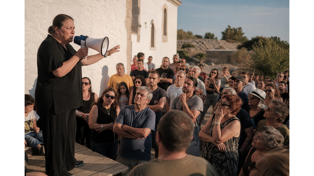 Mazotos residents protest against new desalination plant construction